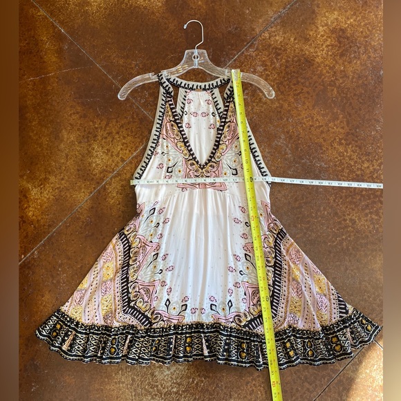 Free People Steal the Sun Pale Pink Print Boho Top or Dress XS - Picture 5 of 12